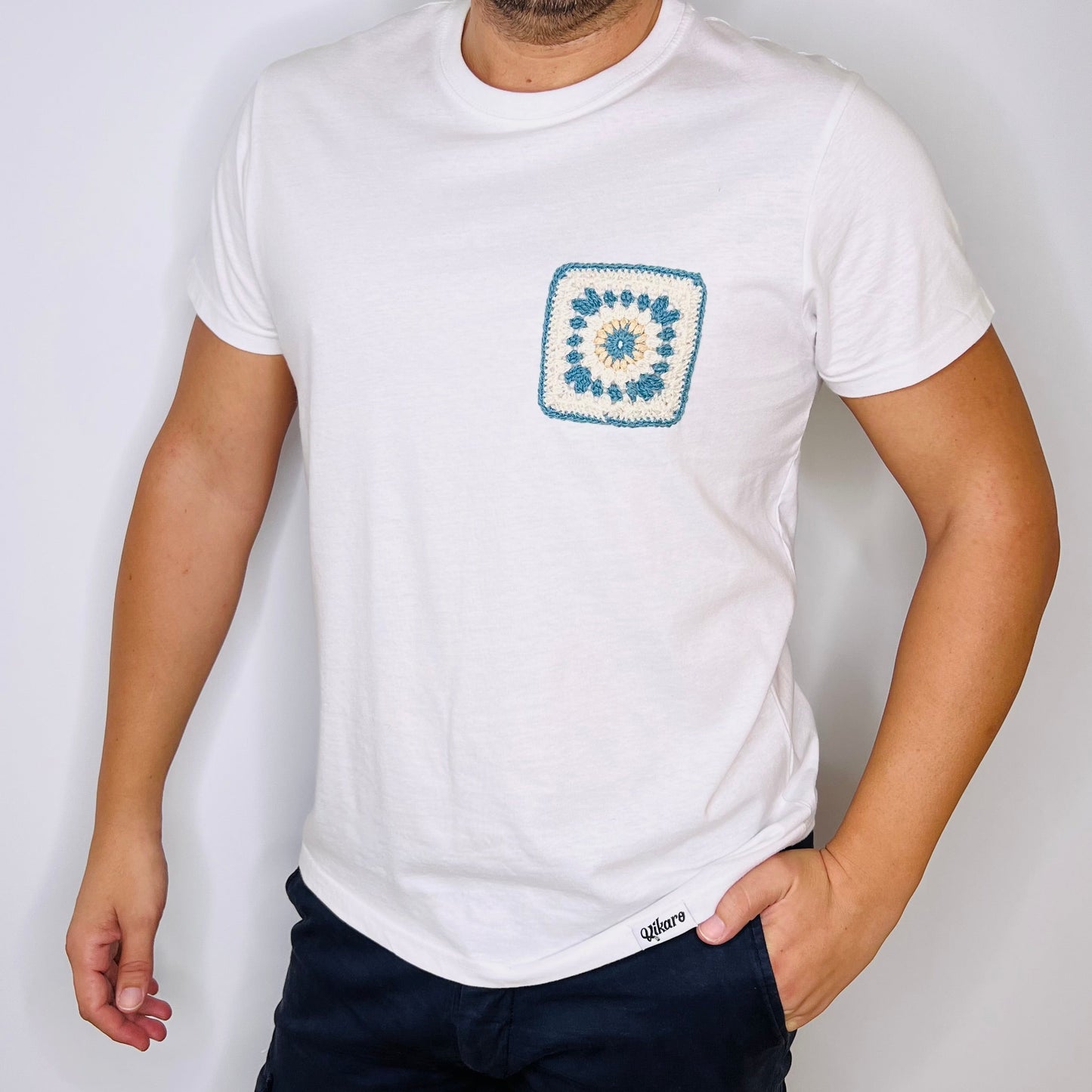 Camiseta ganchillo "BASIC" celeste