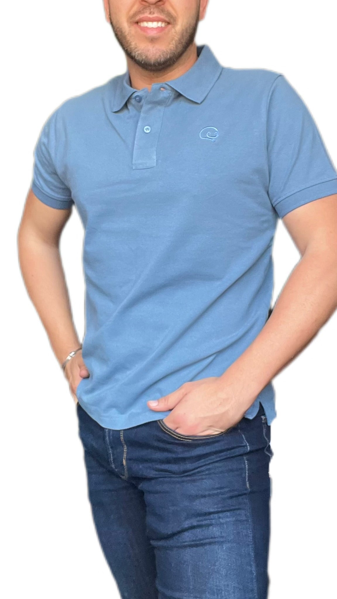 POLO PREMIUM AZUL EMPOLVADO