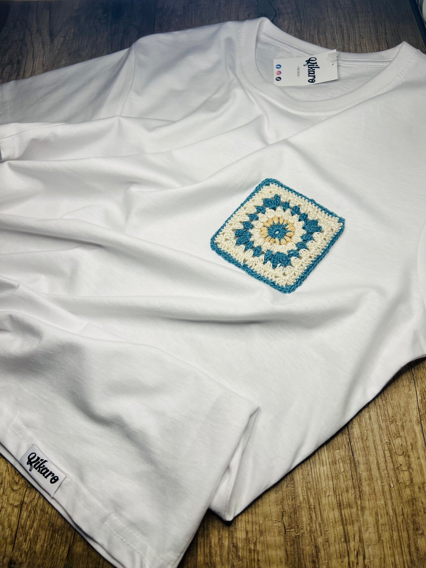 Camiseta ganchillo "BASIC" celeste