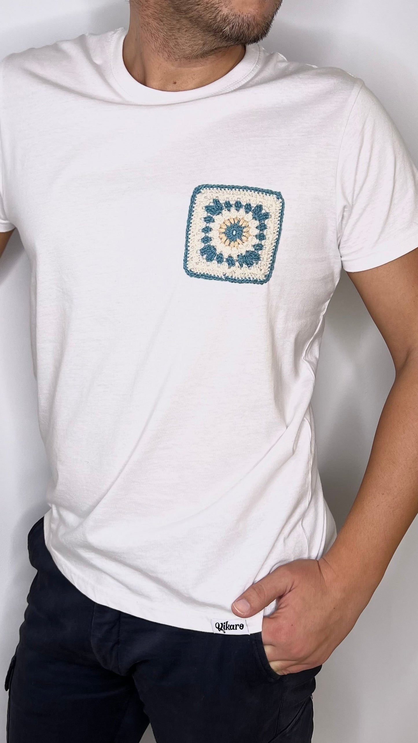 Camiseta ganchillo "BASIC" celeste