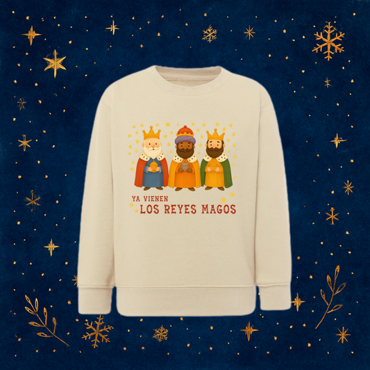 Sudadera beige “YA VIENEN LOS REYES MAGOS”