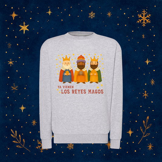 Sudadera gris mezcla “YA VIENEN LOS REYES MAGOS”