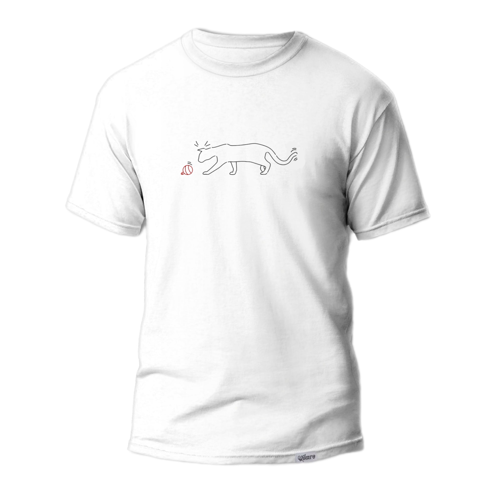 camiseta gato bola de navidad minimalista lolo limon vikaro ilustracion artistica