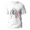 Camiseta de Jose Carlos Torres, de estilo cofrade con la imagen de la Virgen de la Estrella de Coria, con diseño artístico delantero